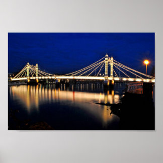 Poster Pont Albert la nuit Ouest Londres