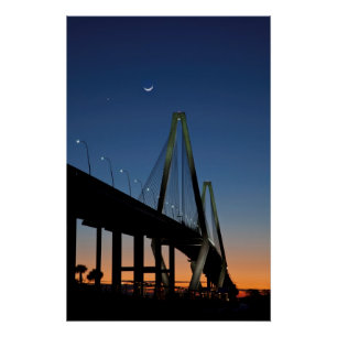 Poster Pont Arthur Ravenel Jr à Dusk