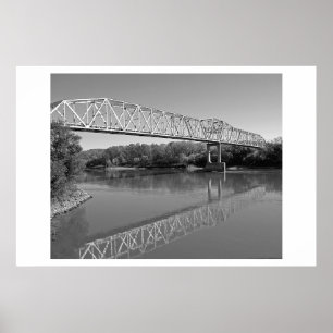 Poster Pont au-dessus de la rivière Missouri (B et W)