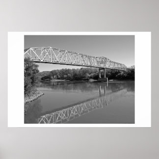 Poster Pont Au-Dessus De La Rivière Missouri (B & W)