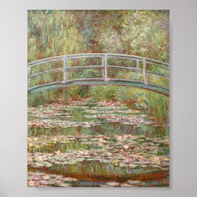 Poster Pont au-dessus d'un étang de puits par Monet (Devant)