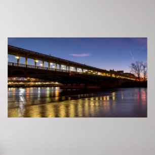 Poster Pont Bir-Hakeim à l'aube en hiver - Paris
