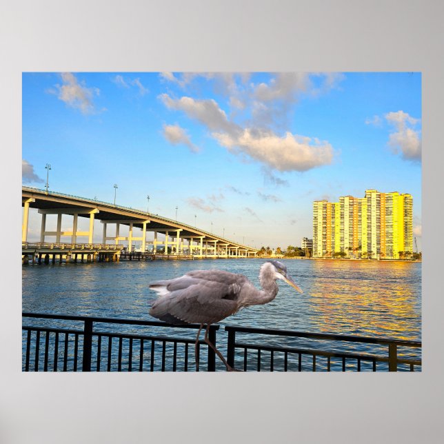 Poster Pont Blue Heron. Riviera Beach. Floride (Devant)
