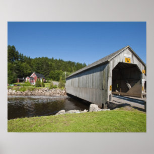 Poster Pont couvert de la rivière Irish, St. Martins, Nou