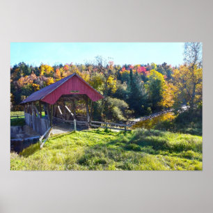 Poster Pont couvert de Randall en automne, Vermont
