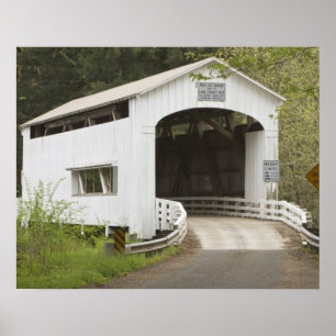 Poster Pont couvert de Wild Cat, comté de Lane, Oregon