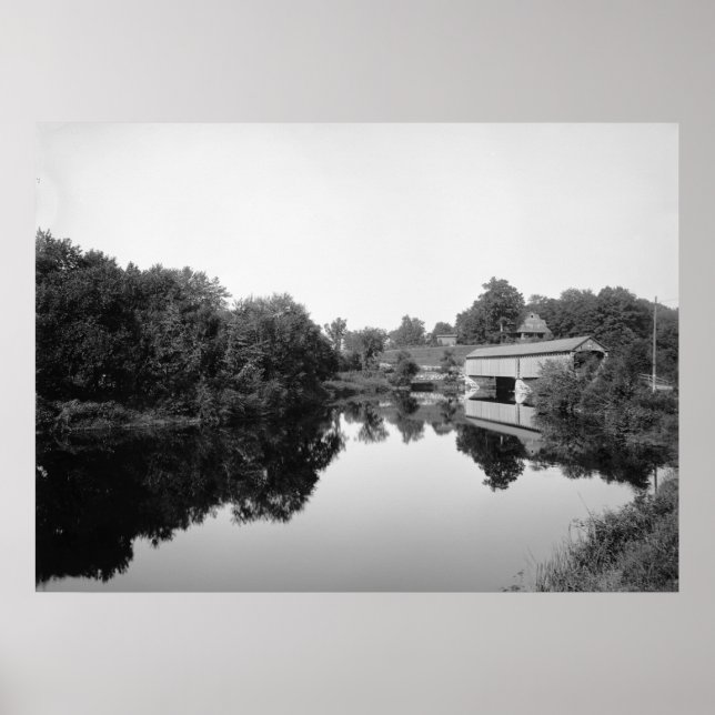 Poster Pont couvert sur le ruisseau Otter (Devant)