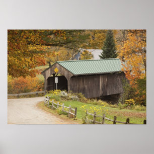 Poster Pont couvert, Vermont, États-Unis