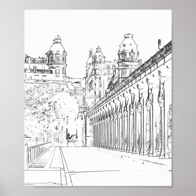 Poster Pont de Bir-Hakeim sur la Seine - Paris, France (Devant)