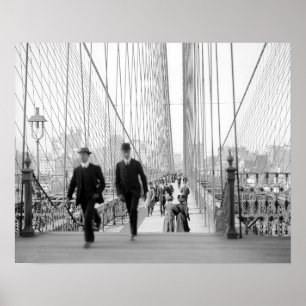Poster Pont de Brooklyn Walkway, 1905. Photo vintage