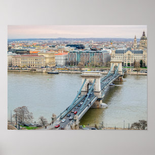 Poster Pont de Budapest et le Danube