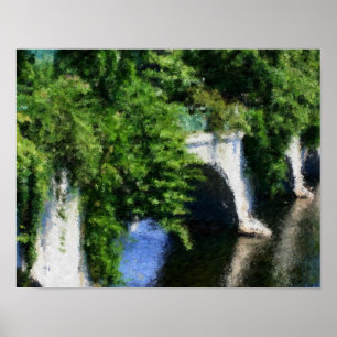 Poster Pont De Fleurs Impressionniste Photo Peinture
