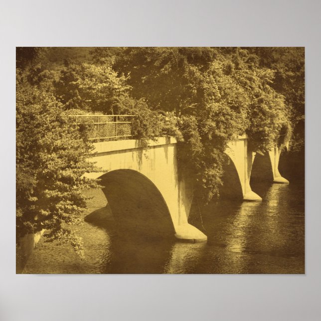 Poster Pont De Fleurs Vintage Look (Devant)