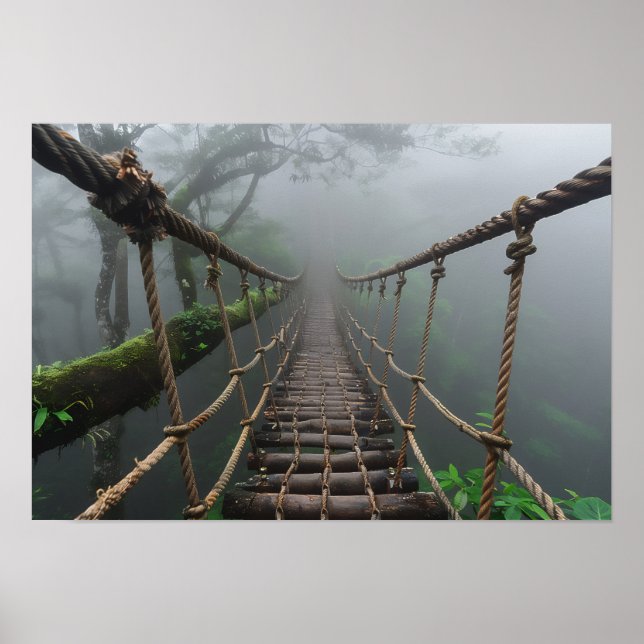 Poster Pont de la Jungle au-dessus de la Crevasse (Devant)