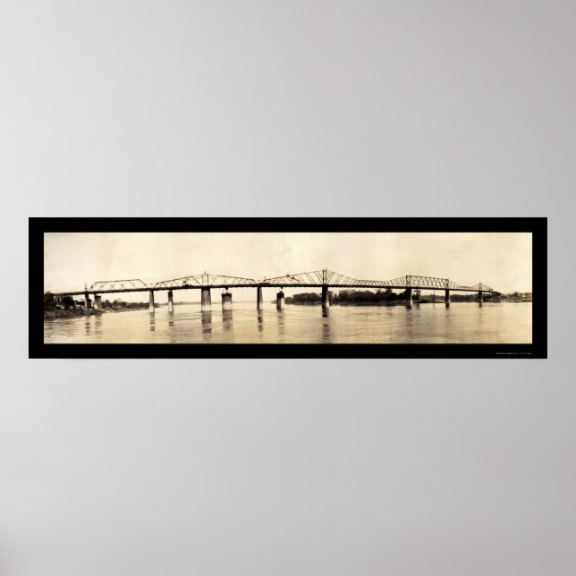 Poster Pont de la rivière Ohio Photo 1911 (Devant)