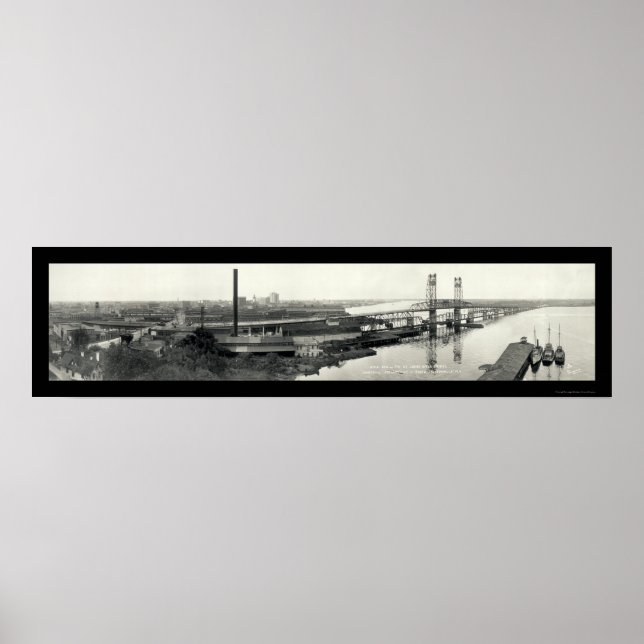 Poster Pont de la rivière St. Johns Photo 1921 (Devant)