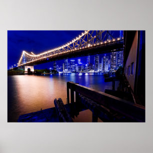 Poster Pont de l'histoire de Brisbane la nuit
