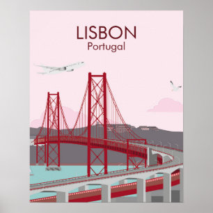 Poster Pont de Lisbonne en style vintage