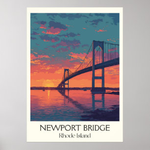 Poster Pont de Newport Rhode Island Coucher de soleil