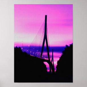 Poster Pont de Normandie, Le Havre, France