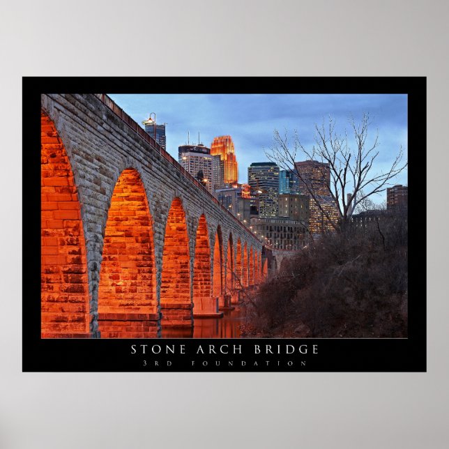 Poster Pont de pierre de Minneapolis (Devant)