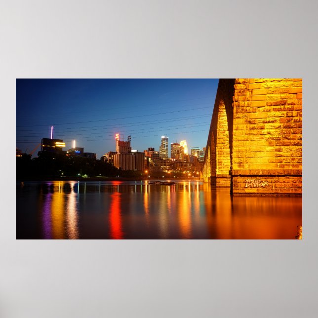 Poster Pont de pierre de Minneapolis (Devant)