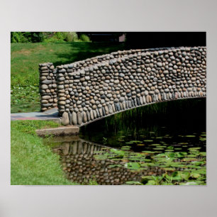 Poster Pont de pierre Lilypads Nature