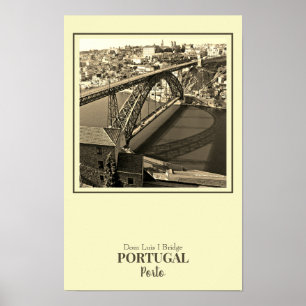 Poster Pont de Porto sur le Douro, Portugal, sépia