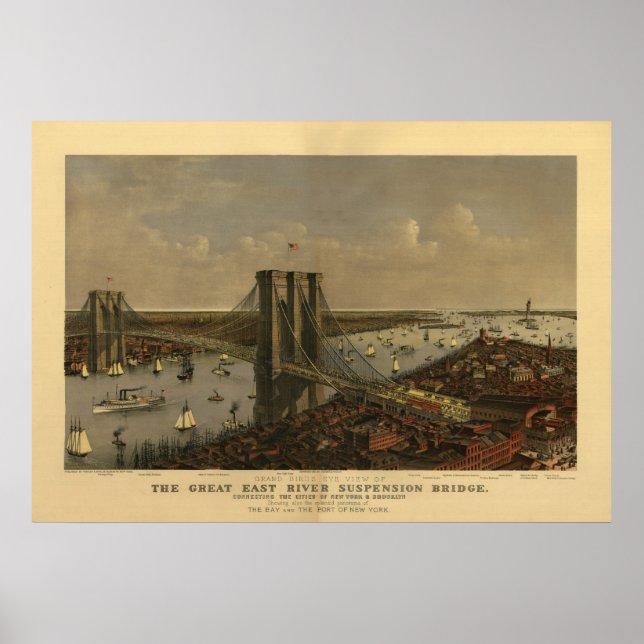 Poster Pont de suspension de la rivière Great East (Devant)