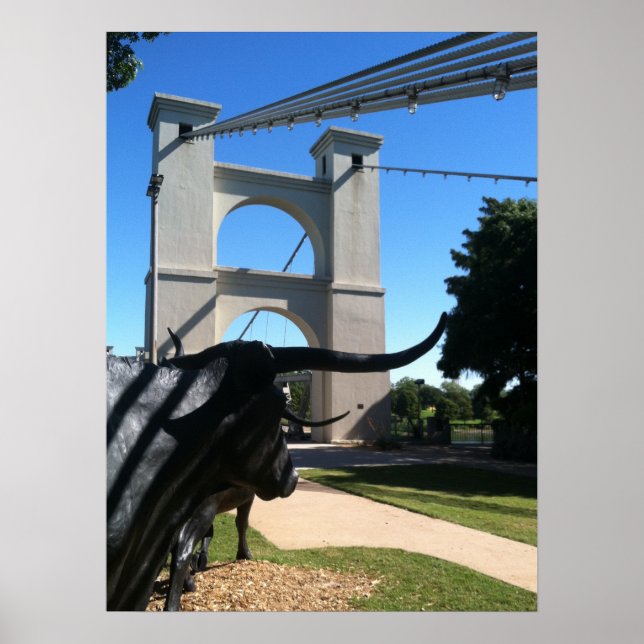 Poster Pont de suspension, Waco, TX (Devant)