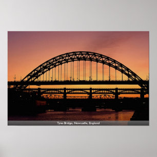 Poster Pont de Tyne, Newcastle, Angleterre