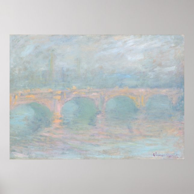 Poster Pont de Waterloo au coucher du soleil - Claude Mon (Devant)