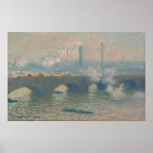 Poster Pont de Waterloo, Gray Day - Claude Monet Fine Art