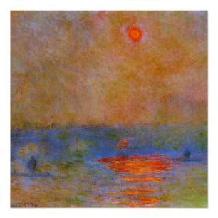 Poster Pont de Waterloo, Soleil dans le Brouillard,