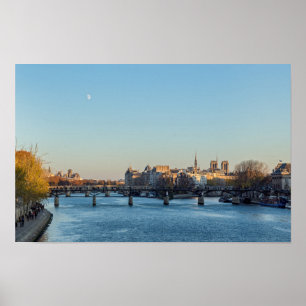 Poster Pont des Arts and ile de la Cite - Paris, France