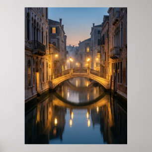 Poster Pont du Canal de Venise au Crépuscule