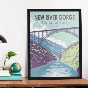 Poster Pont du parc national de New River Gorge Virginie-