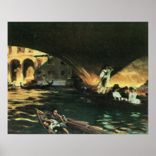 Poster Pont du Rialto, Grand Canal par John Singer Sargen