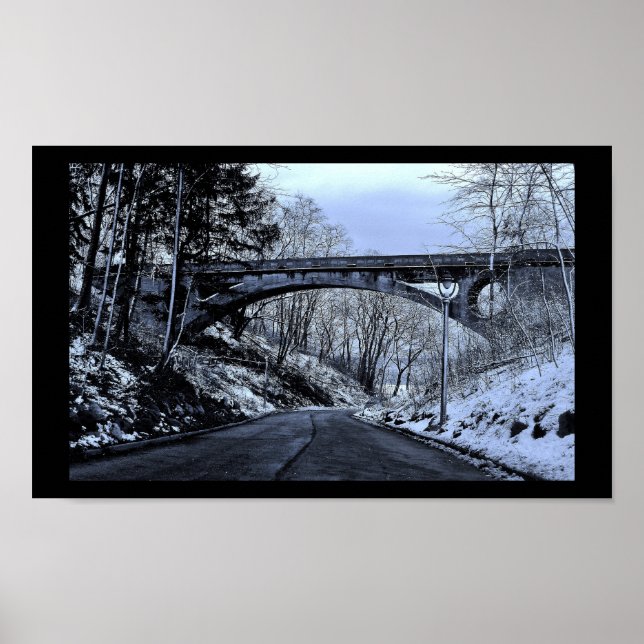 Poster Pont en hiver (Devant)