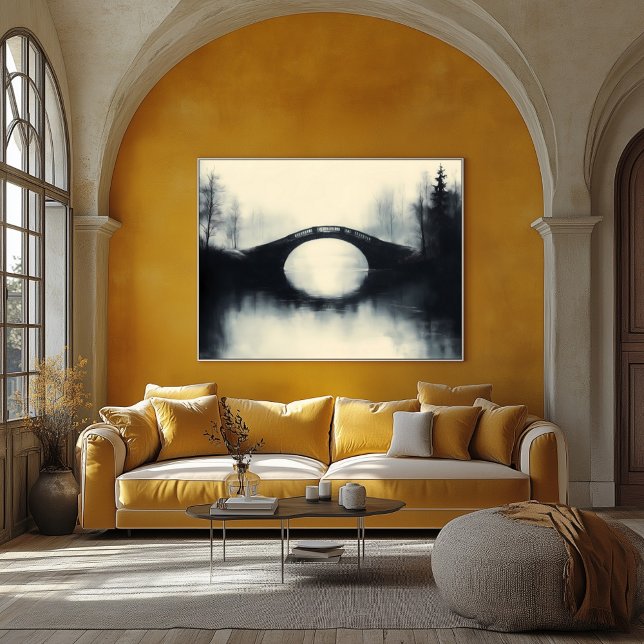 Poster Pont énigmatique au milieu de réflexions fantaisis (Créateur téléchargé)