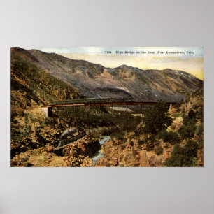 Poster Pont ferroviaire Colorado Repro Vintage 1911