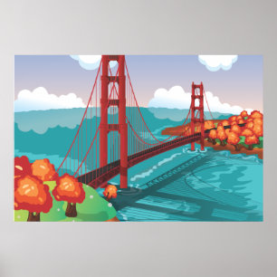 Poster Pont Golden Gate de San Francisco