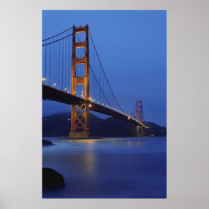 Poster Pont Golden Gate La Nuit
