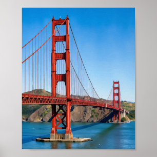 Poster Pont Golden Gate San Francisco Aquarelle