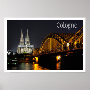 Poster Pont Hohenzollern, Cathédrale de Cologne, Rhin