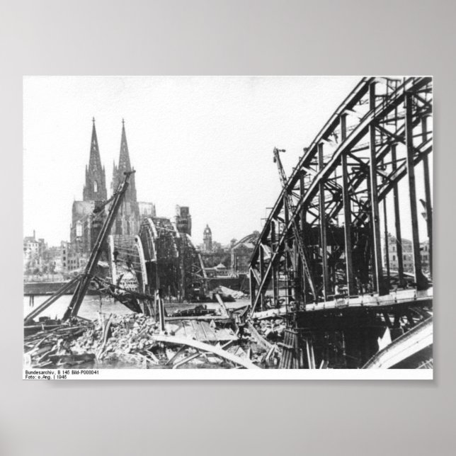Poster Pont Hohenzollern de Cologne - Hohenzollernbrücke (Devant)