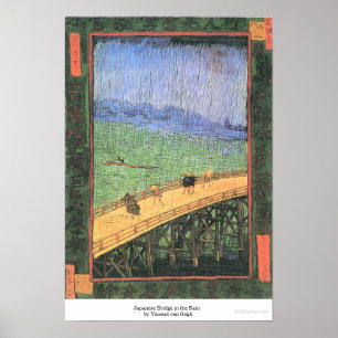 Poster Pont japonais dans la pluie par Vincent van Gogh
