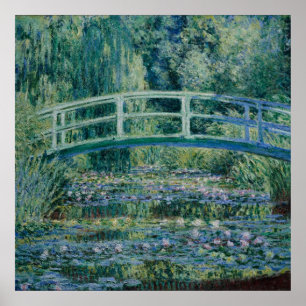 Poster Pont japonais et nappes d'eau Claude Monet