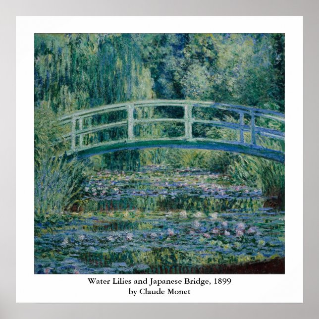 Poster Pont japonais et nappes d'eau Claude Monet (Devant)