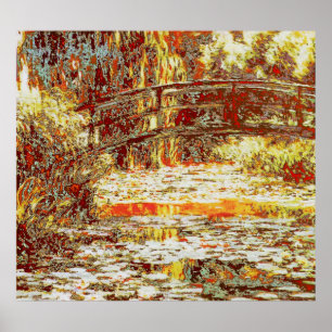 Poster Pont japonais sur les nappes phréatiques - Claude 